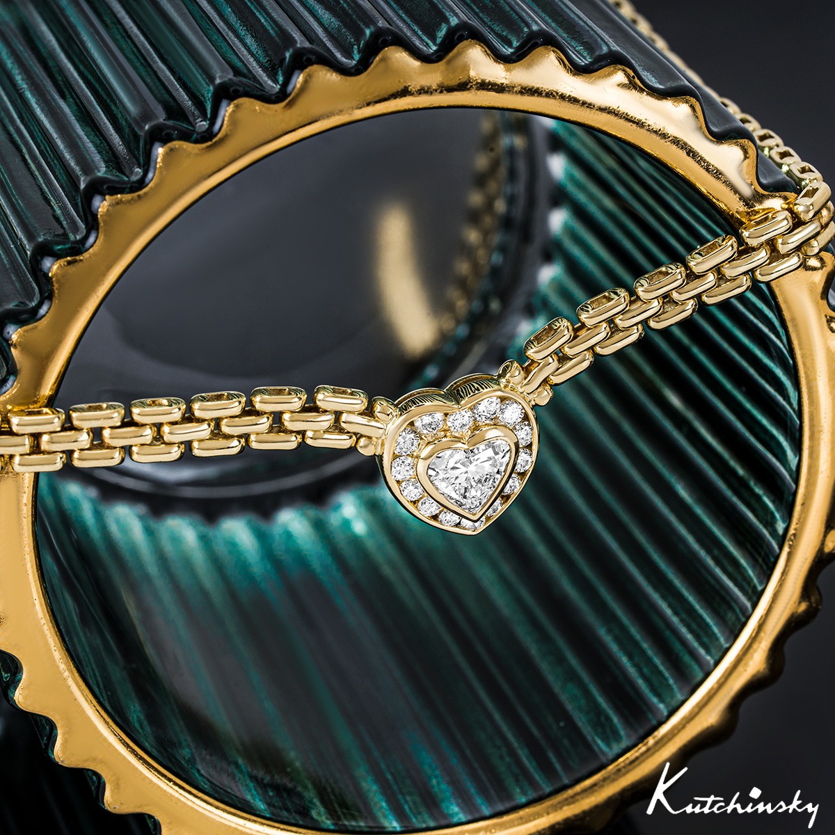Kutchinsky Yellow Gold Diamond Heart Necklace 1.56ct TDW